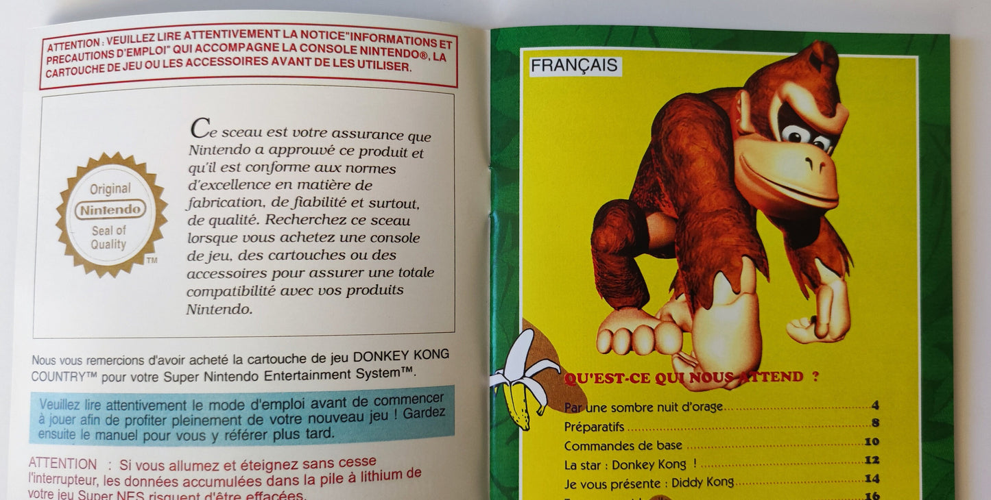 Notice Donkey Kong Country SNES - Français -