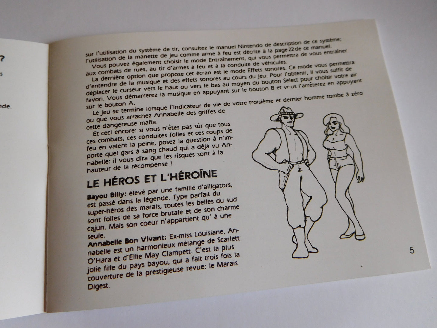 Notice The Adventures of Bayou Billy NES - Français -