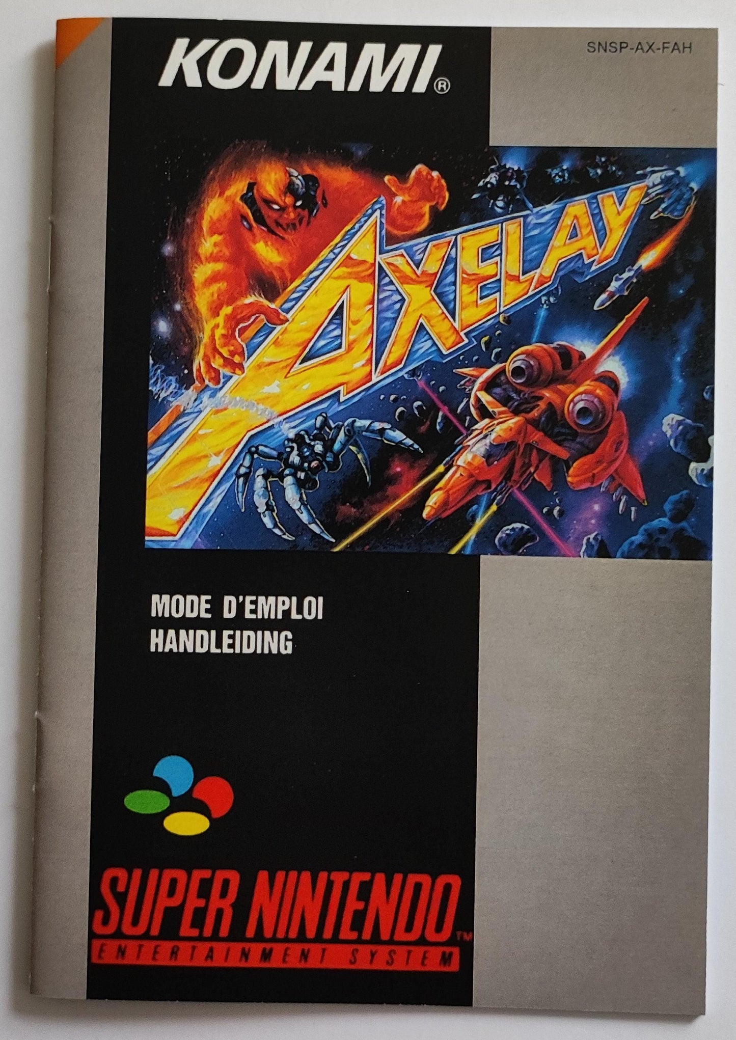 Notice Axelay SNES - Français -