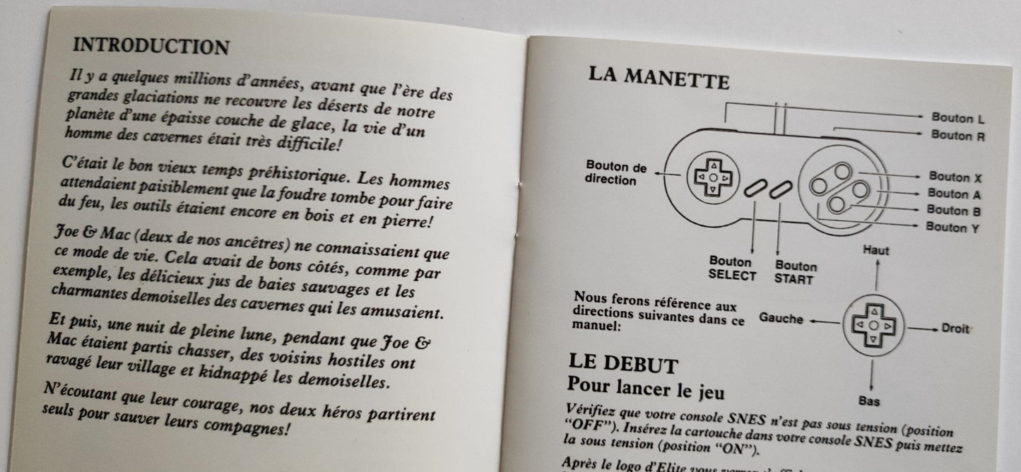 Notice Joe and Mac: Caveman Ninja SNES - Français -
