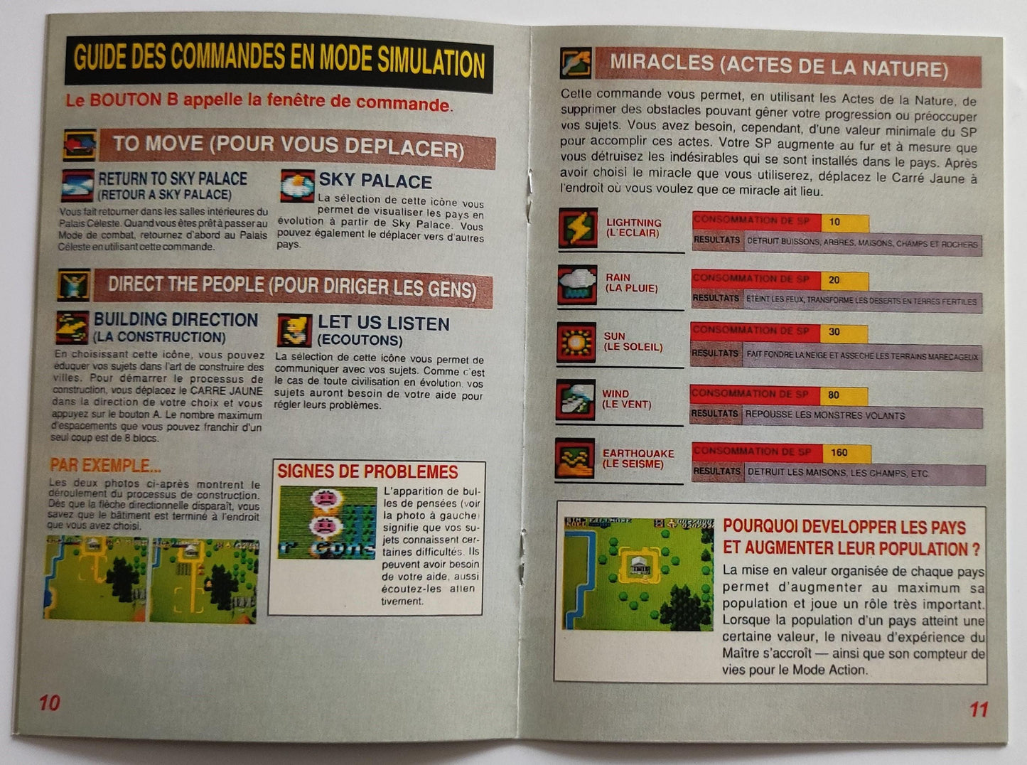 Notice ActRaiser SNES - Français -