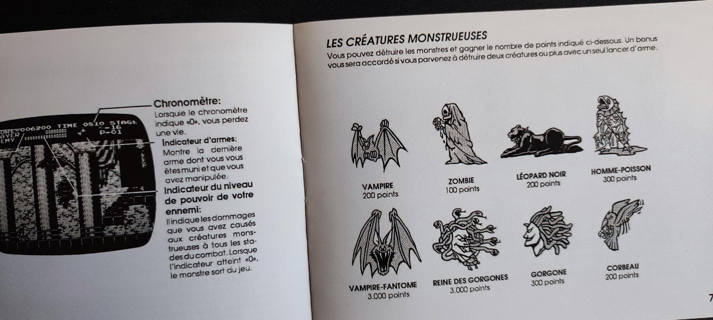 Notice Castlevania NES - Français -