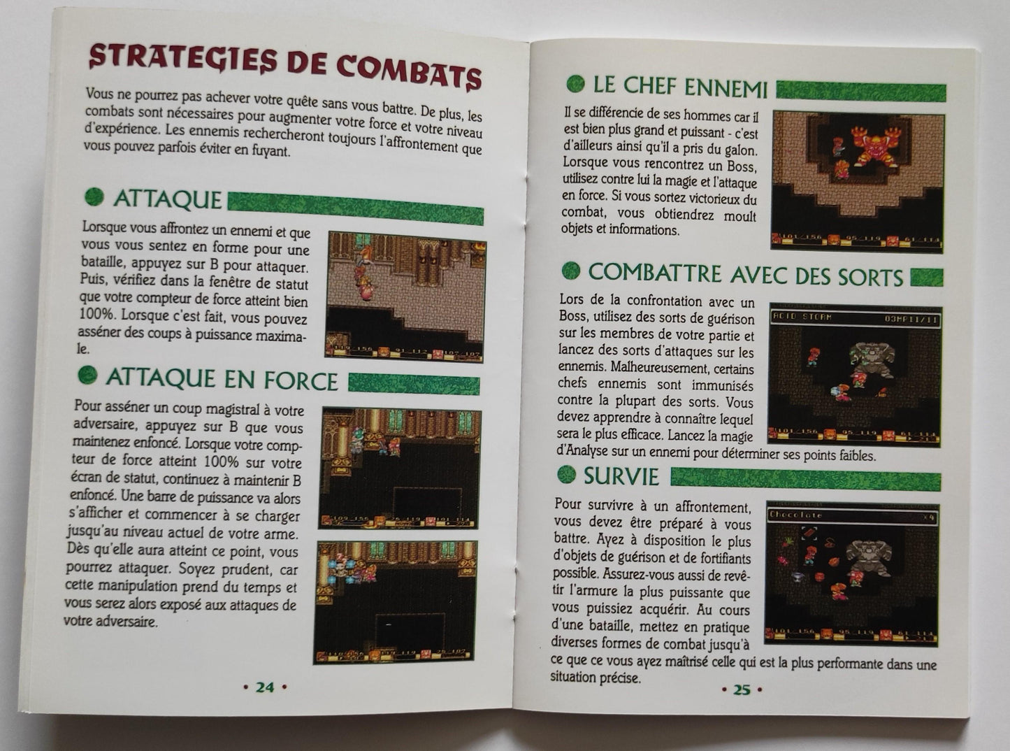 Notice Secret of Mana - SNES - Français -