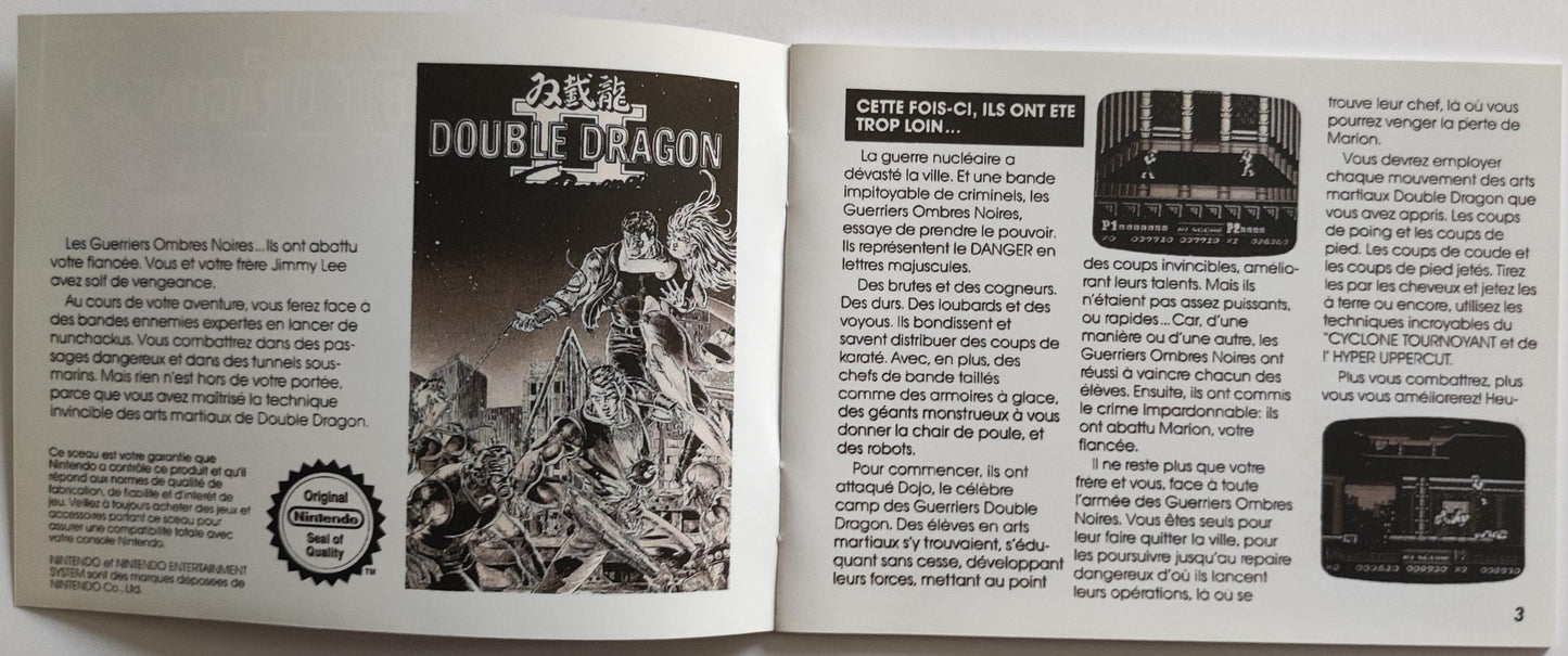 Notice Double Dragon II: The Revenge NES - Français -