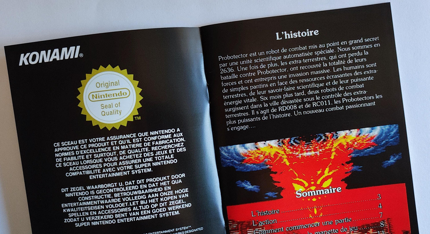 Notice Super Probotector: Alien Rebels SNES - Français -