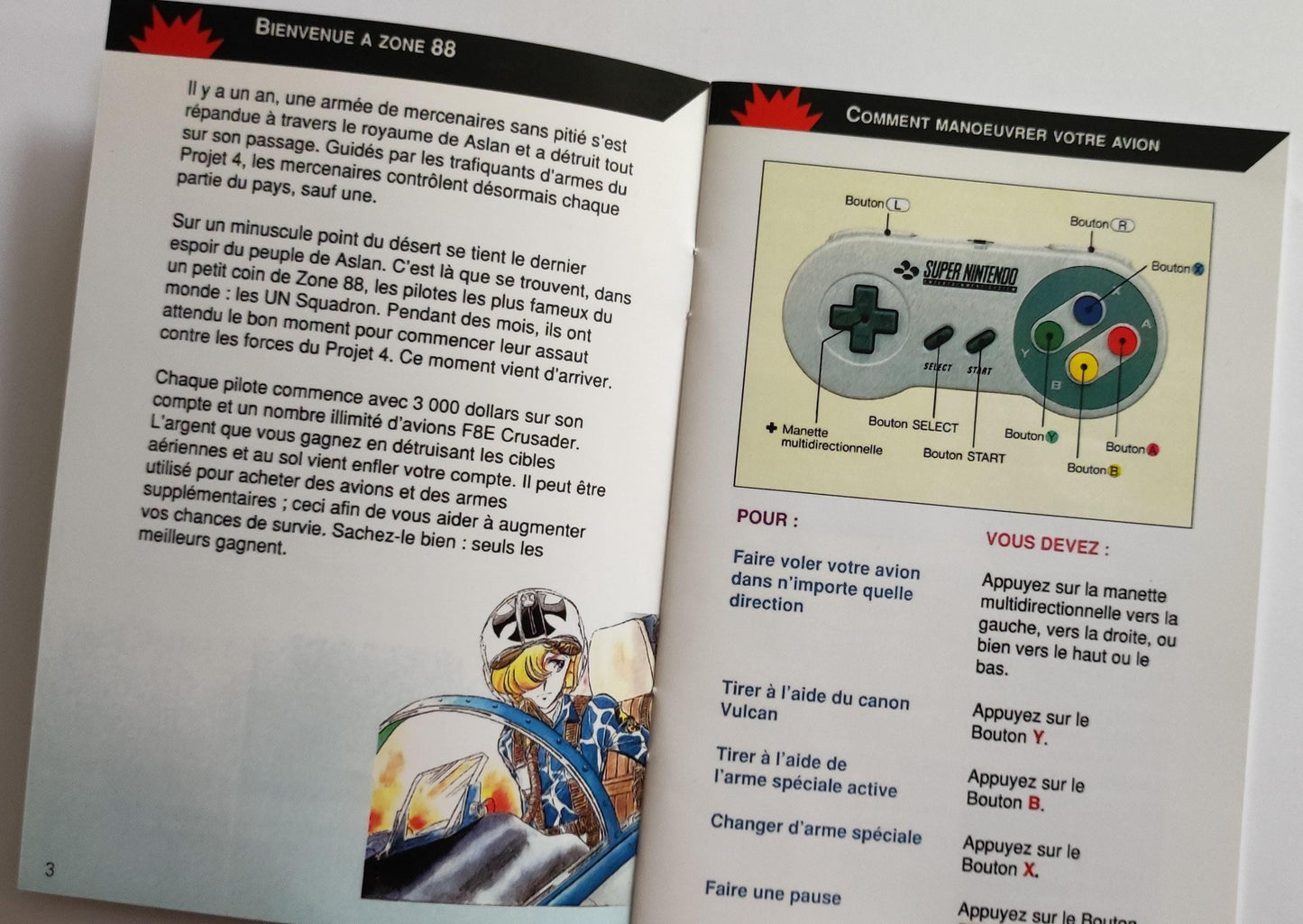 Notice U.N. Squadron SNES - Français -