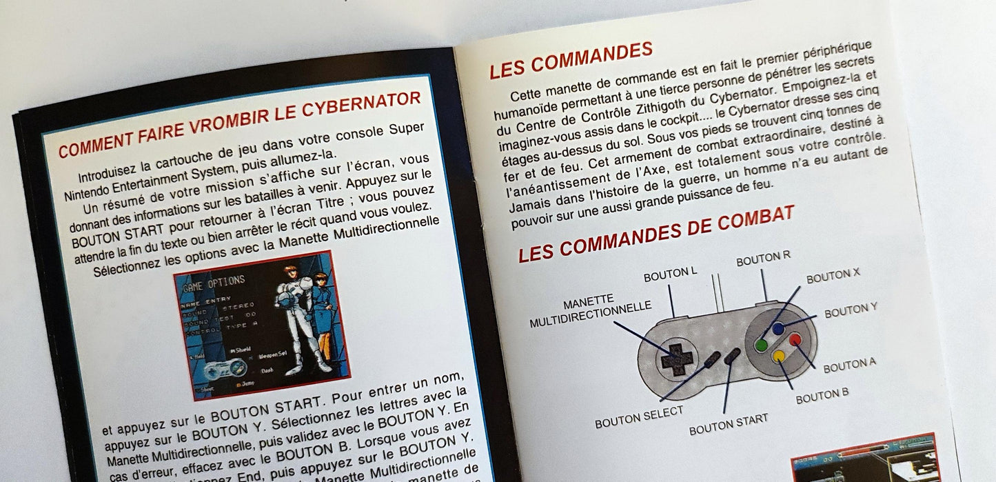Notice Cybernator SNES - Français -