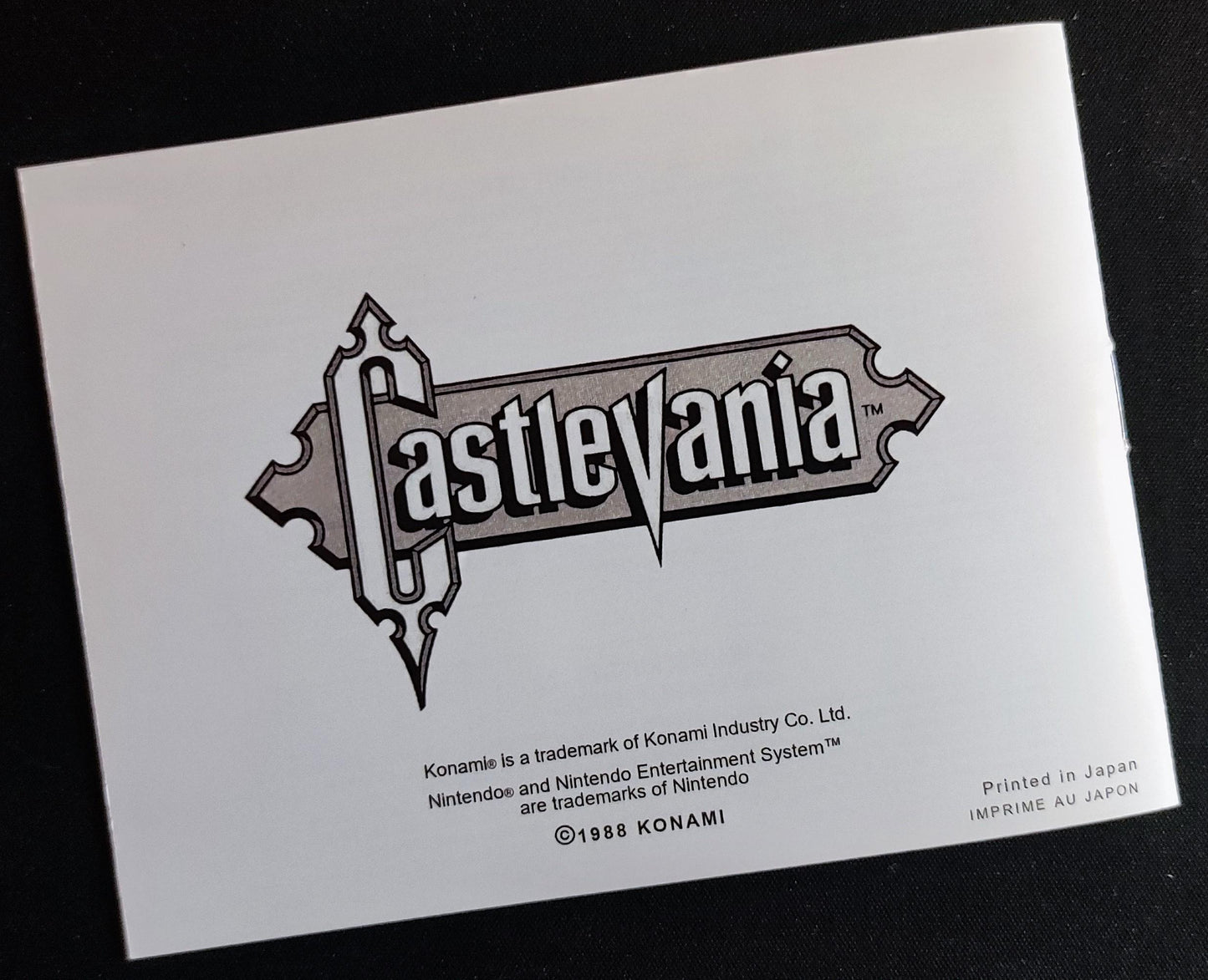 Notice Castlevania NES - Français -