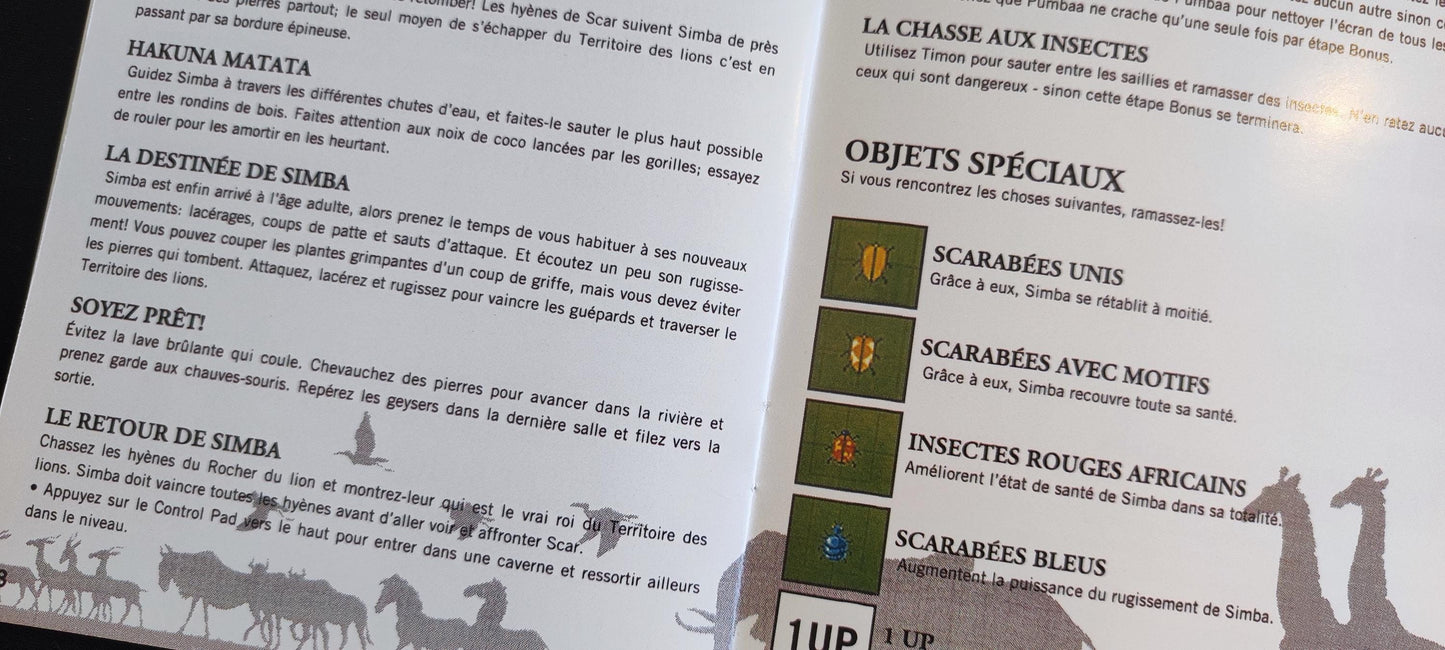 Notice Le Roi lion SNES - Français -