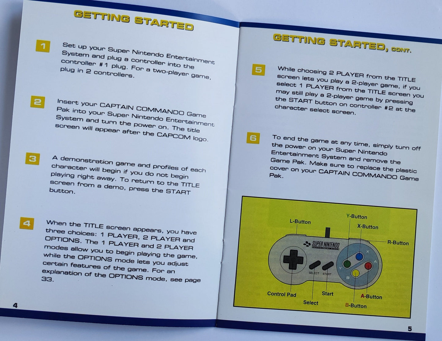 Notice Captain Commando SNES - USA -