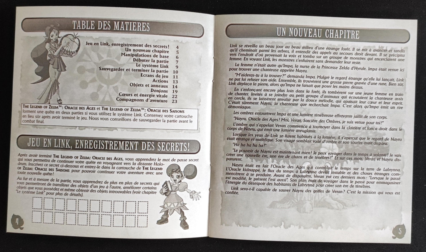 Notice The Legend of Zelda: Oracle of Ages - Game Boy - Français