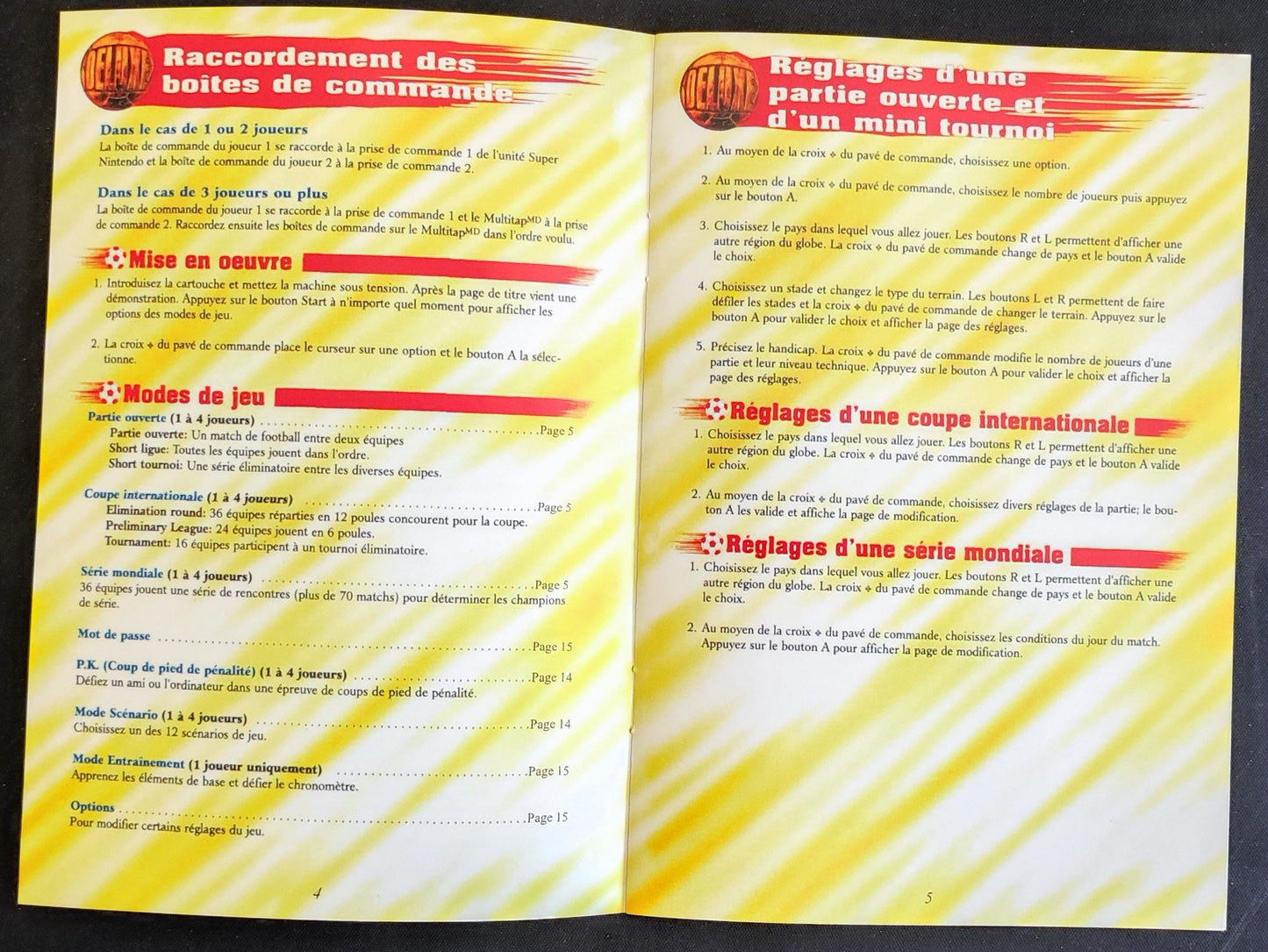 Notice International Superstar Soccer Deluxe - SNES - Français -