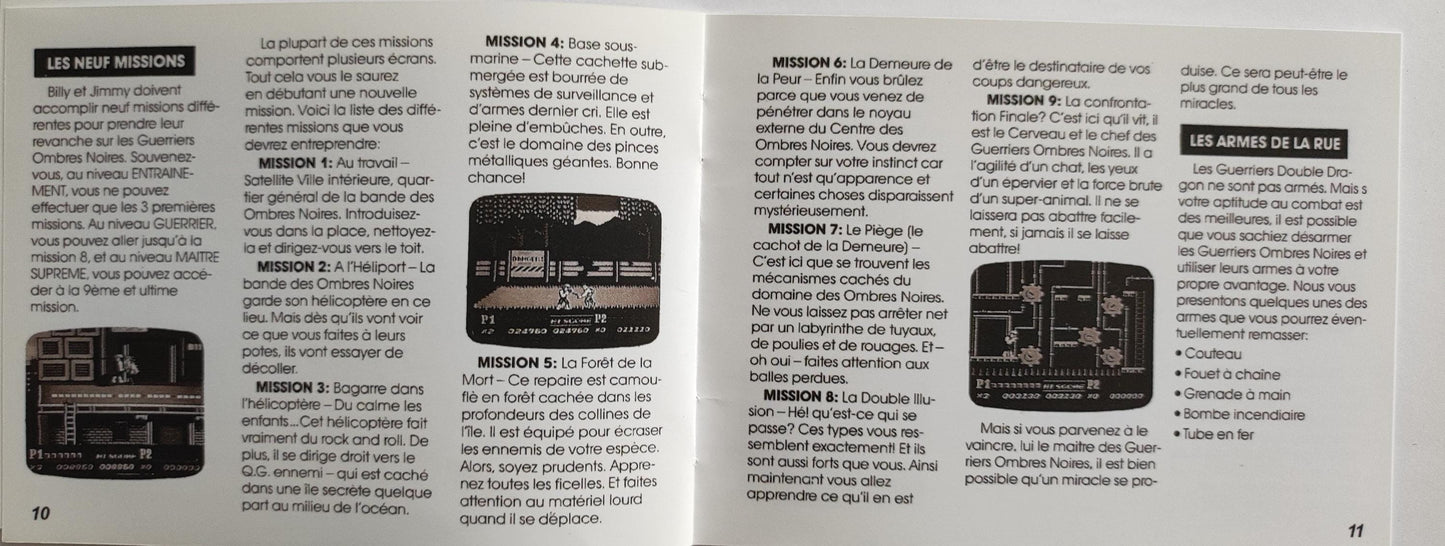 Notice Double Dragon II: The Revenge NES - Français -