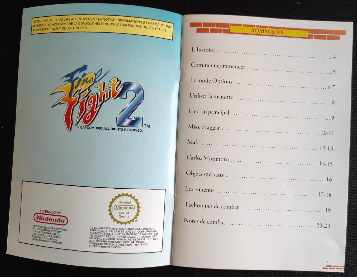 Notice Final Fight 2 - SNES - Français -