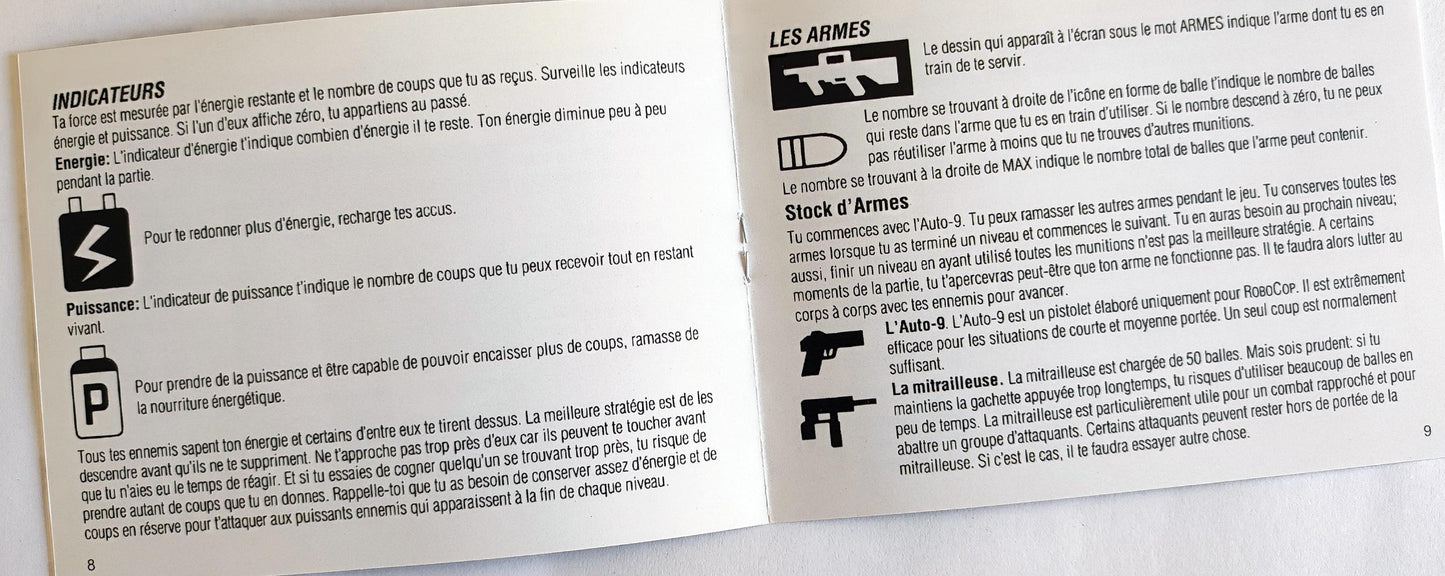 Notice RoboCop NES - Français -