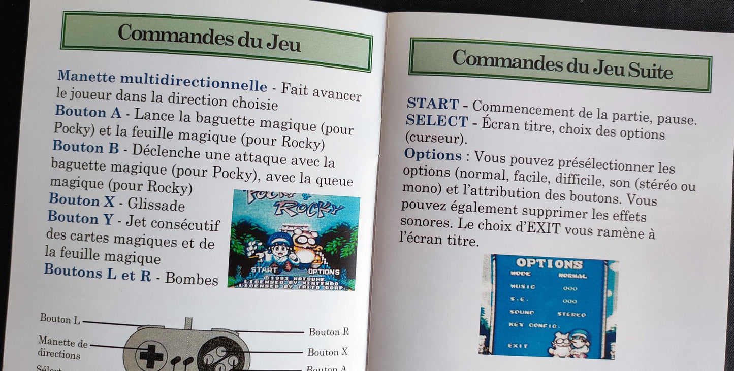 Notice Pocky & Rocky  - SNES - Français -