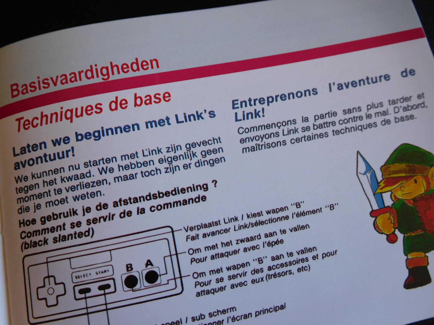Notice The Legend of Zelda - NES - Français / Néerlandais -
