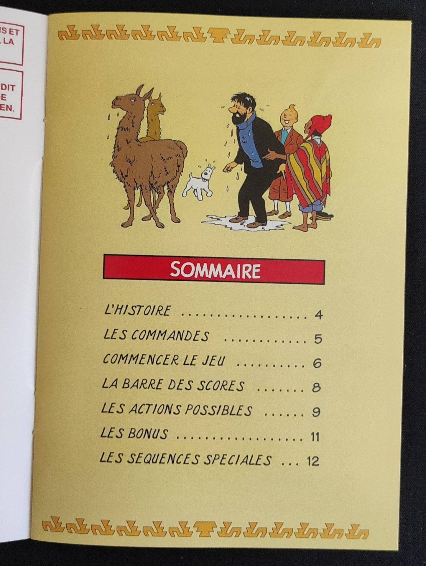 Notice Tintin : Le Temple du Soleil - SNES - Français -