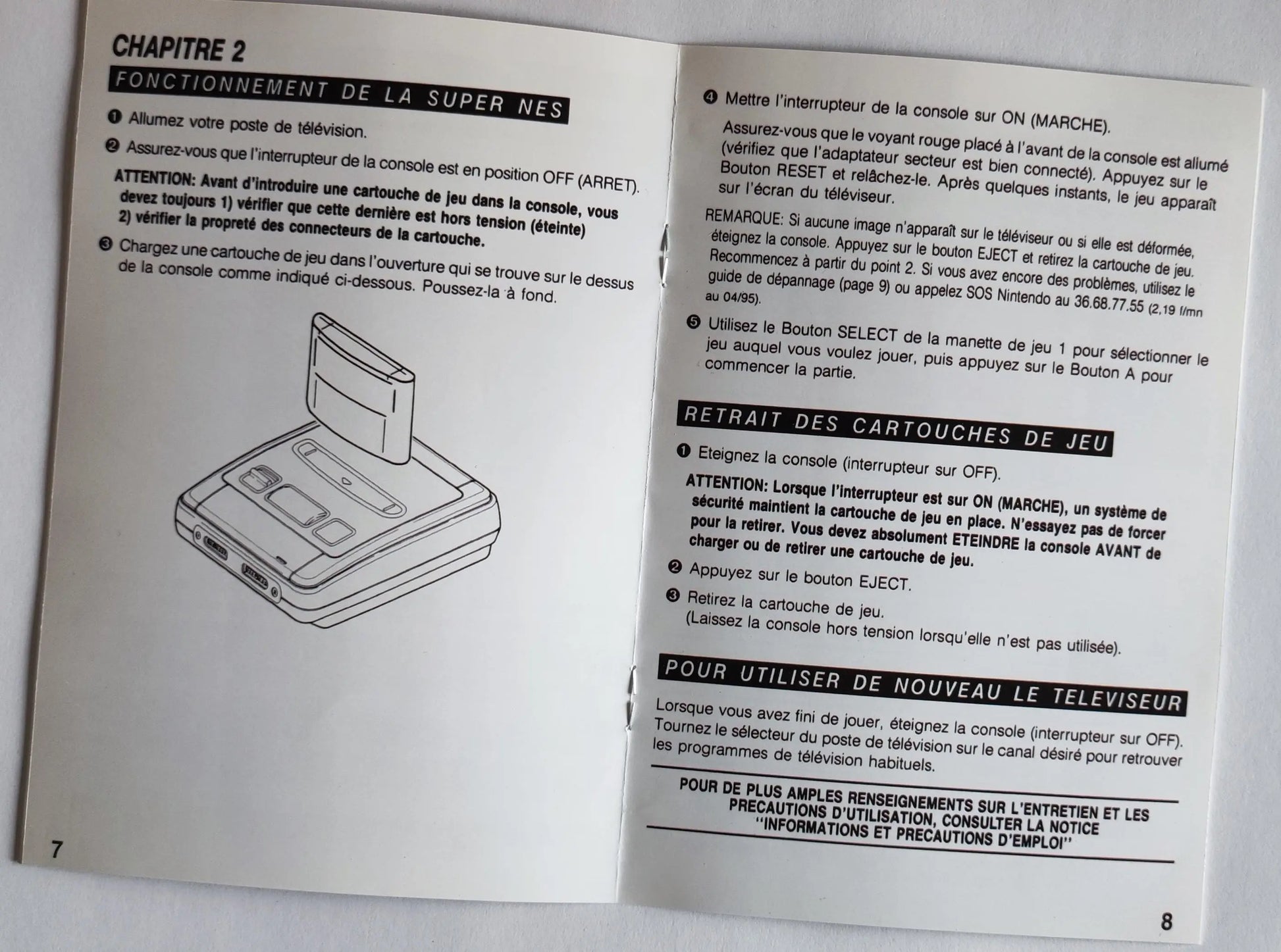 Manuel d'instructions console Super Nintendo  - Français - - RGUNIVERSE STORE