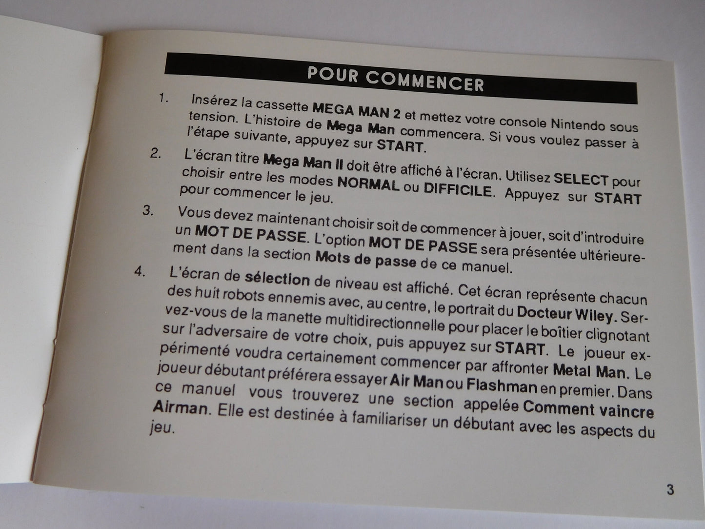 Notice Megaman 2 NES - Français -