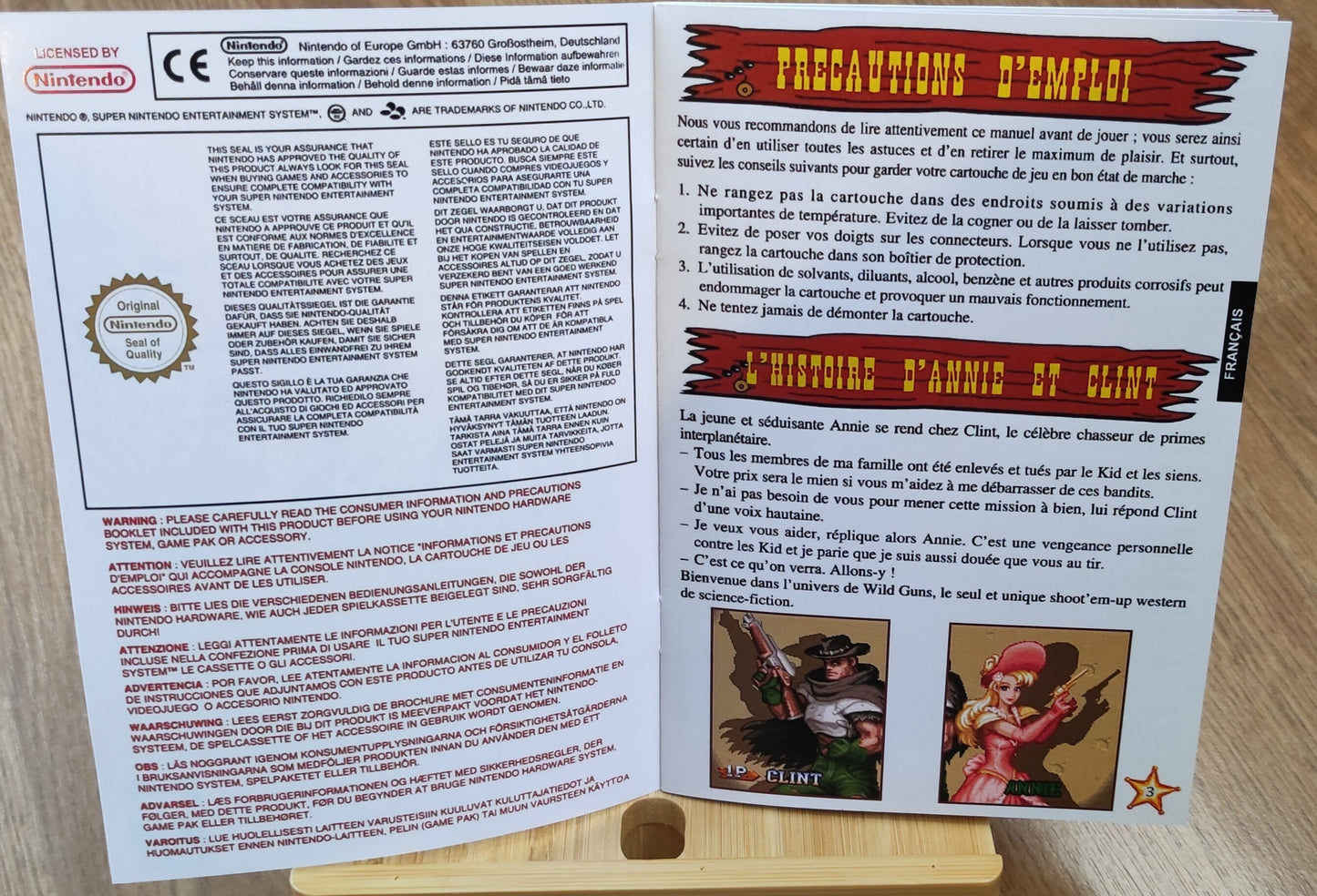 Notice Wild Guns SNES - Français -