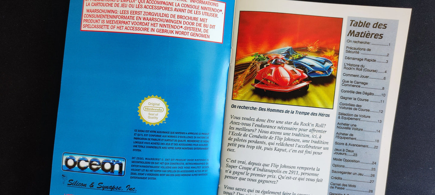 Notice Rock N' Roll Racing SNES - Français -