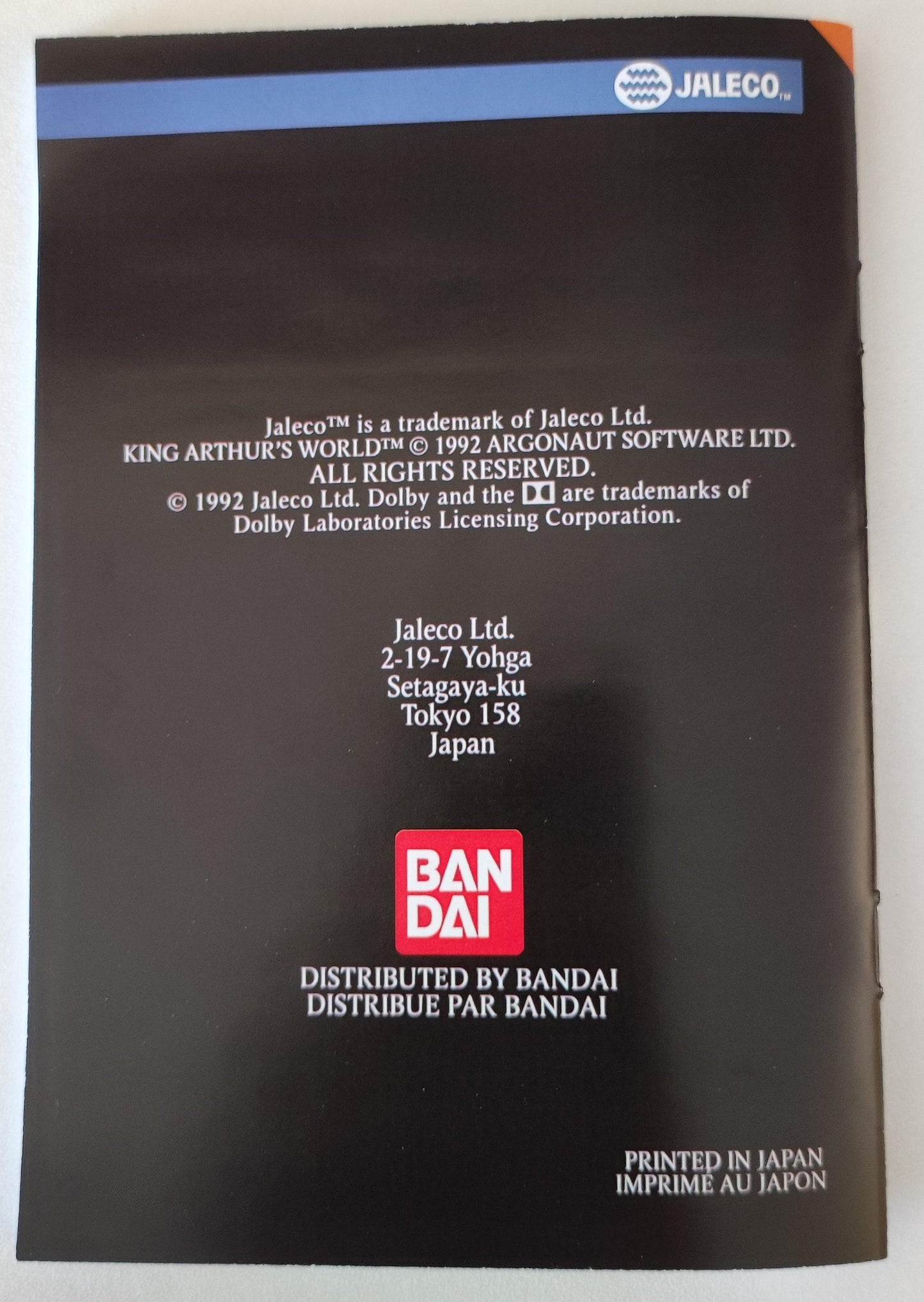 Notice King Arthur's World - SNES - Français -