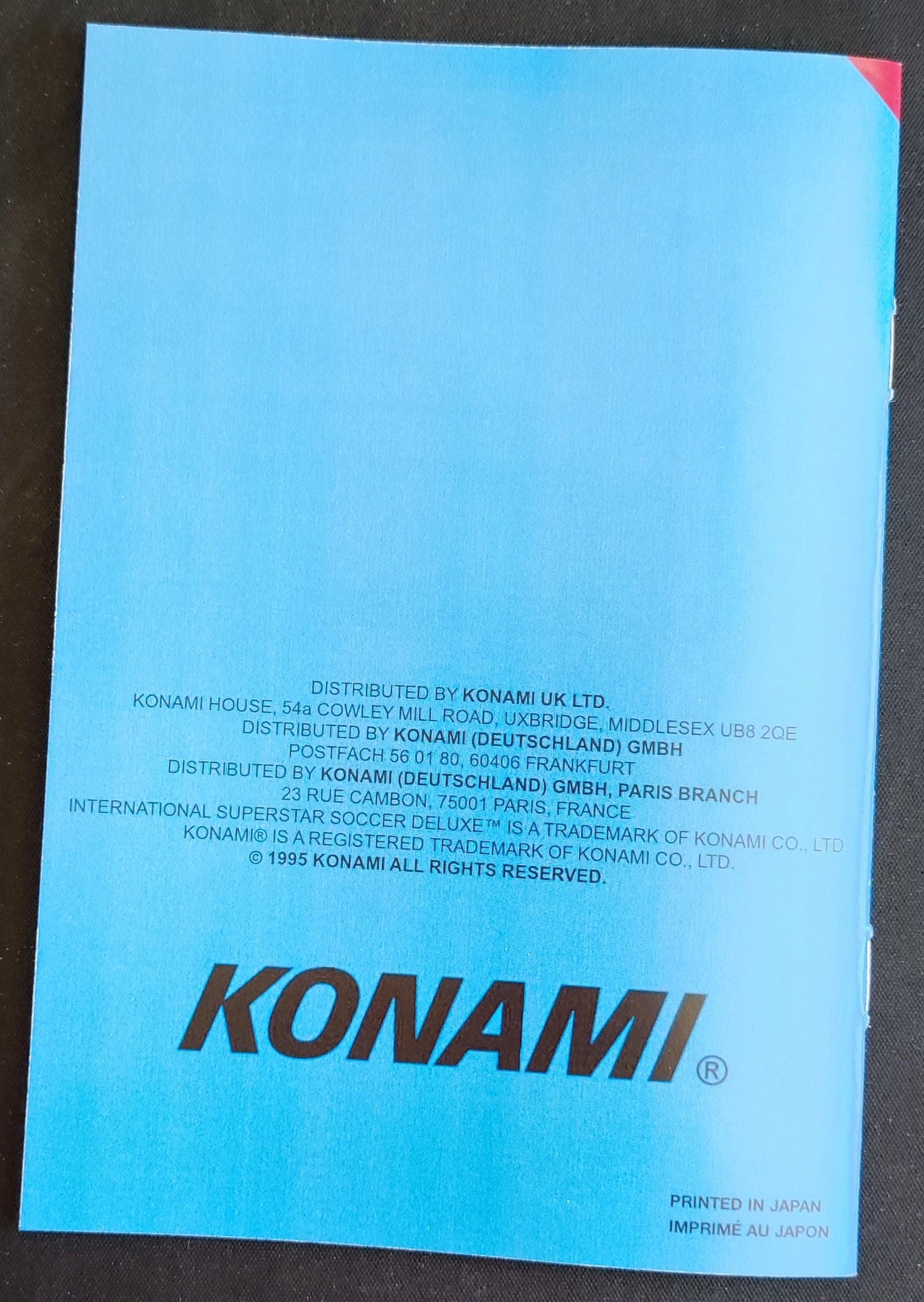 Notice International Superstar Soccer Deluxe - SNES - Français -