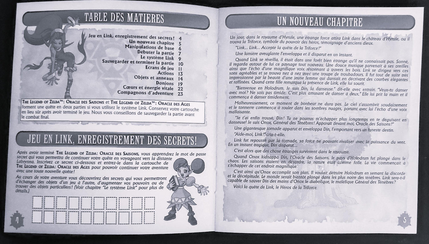 Notice The Legend of Zelda: Oracle of Seasons - Game Boy - Français