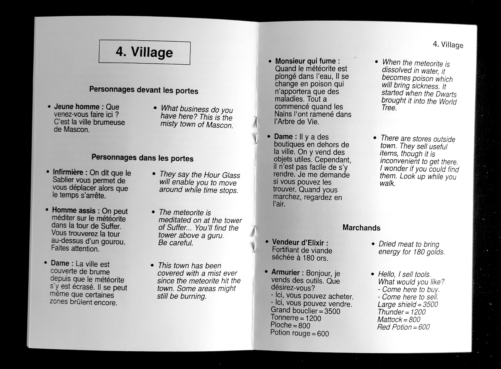 Livret de Traduction Faxanadu - NES - FR/EN - RGUNIVERSE STORE