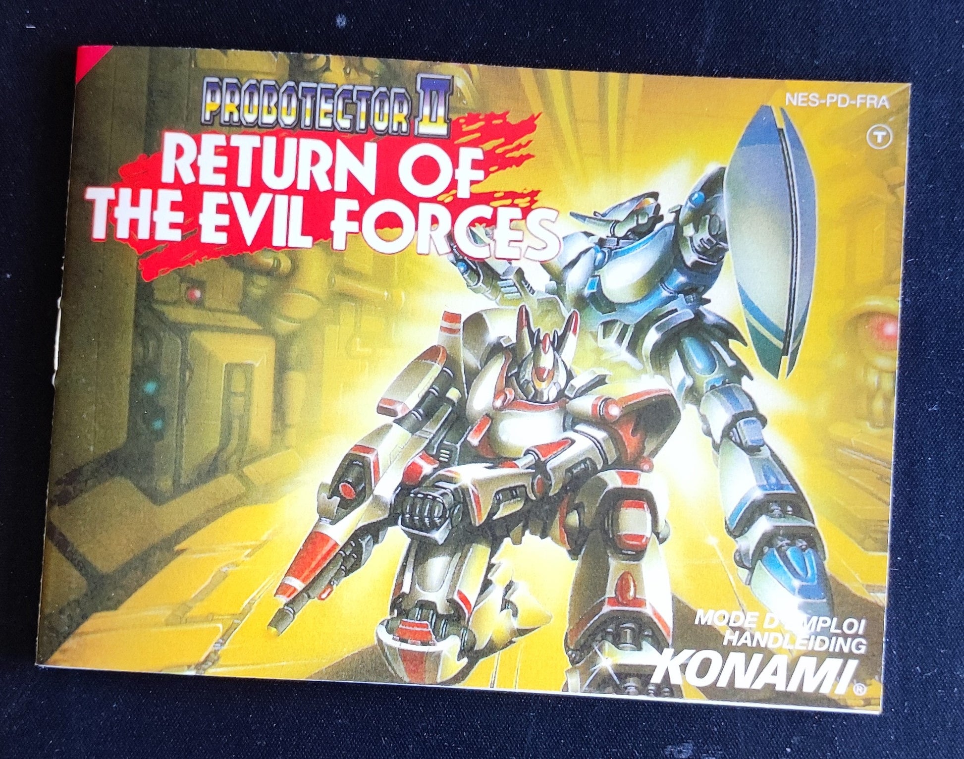 Jeu vidéo NES Probotector II : Return of the Evil Forces, version française, avec boîtier et cartouche visibles.