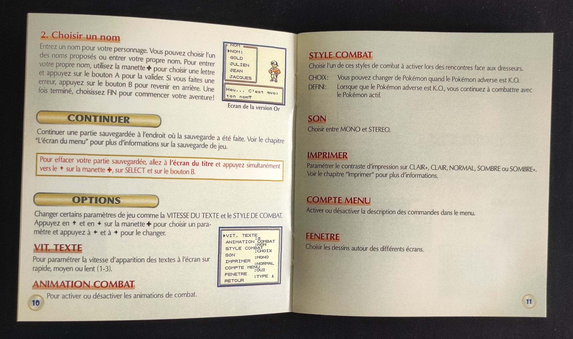 Notice Pokemon Or / Argent Game Boy - Français - RGUNIVERSE STORE