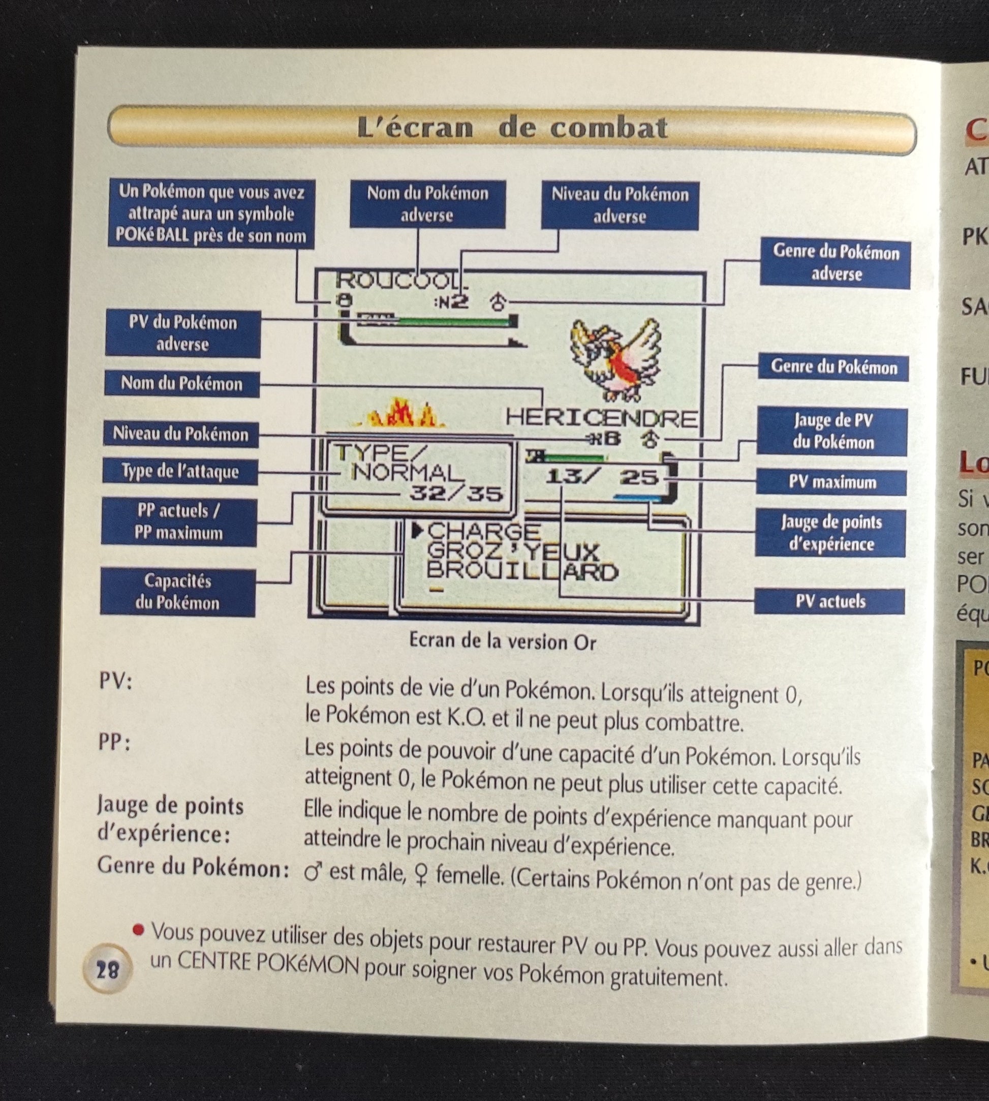Notice Pokemon Or / Argent Game Boy - Français - RGUNIVERSE STORE