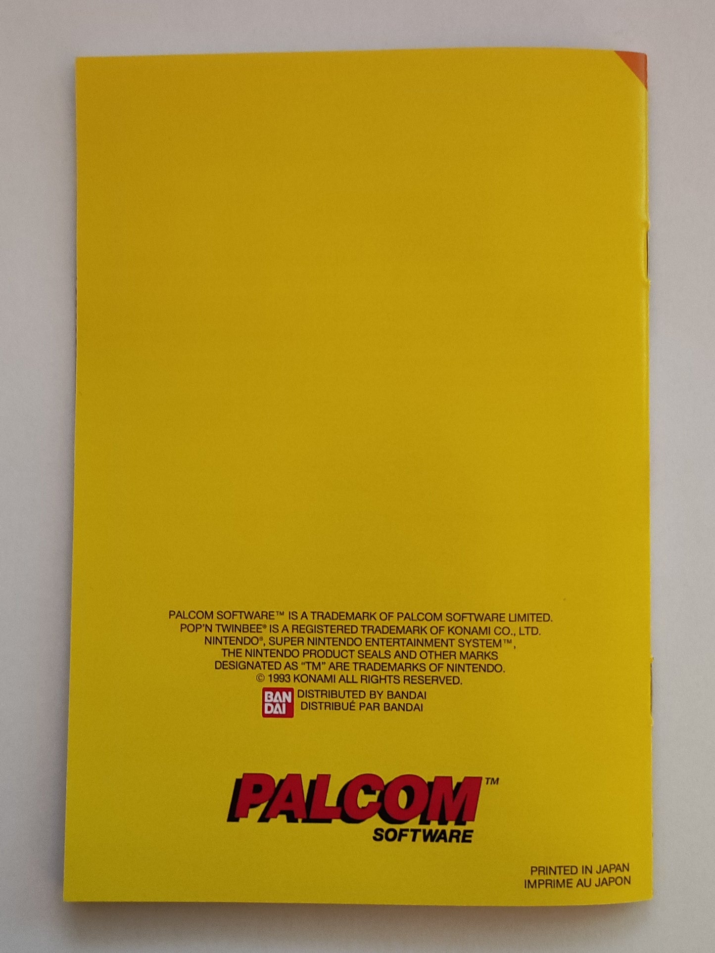 Notice Pop'n TwinBee SNES - Français - RGUNIVERSE STORE