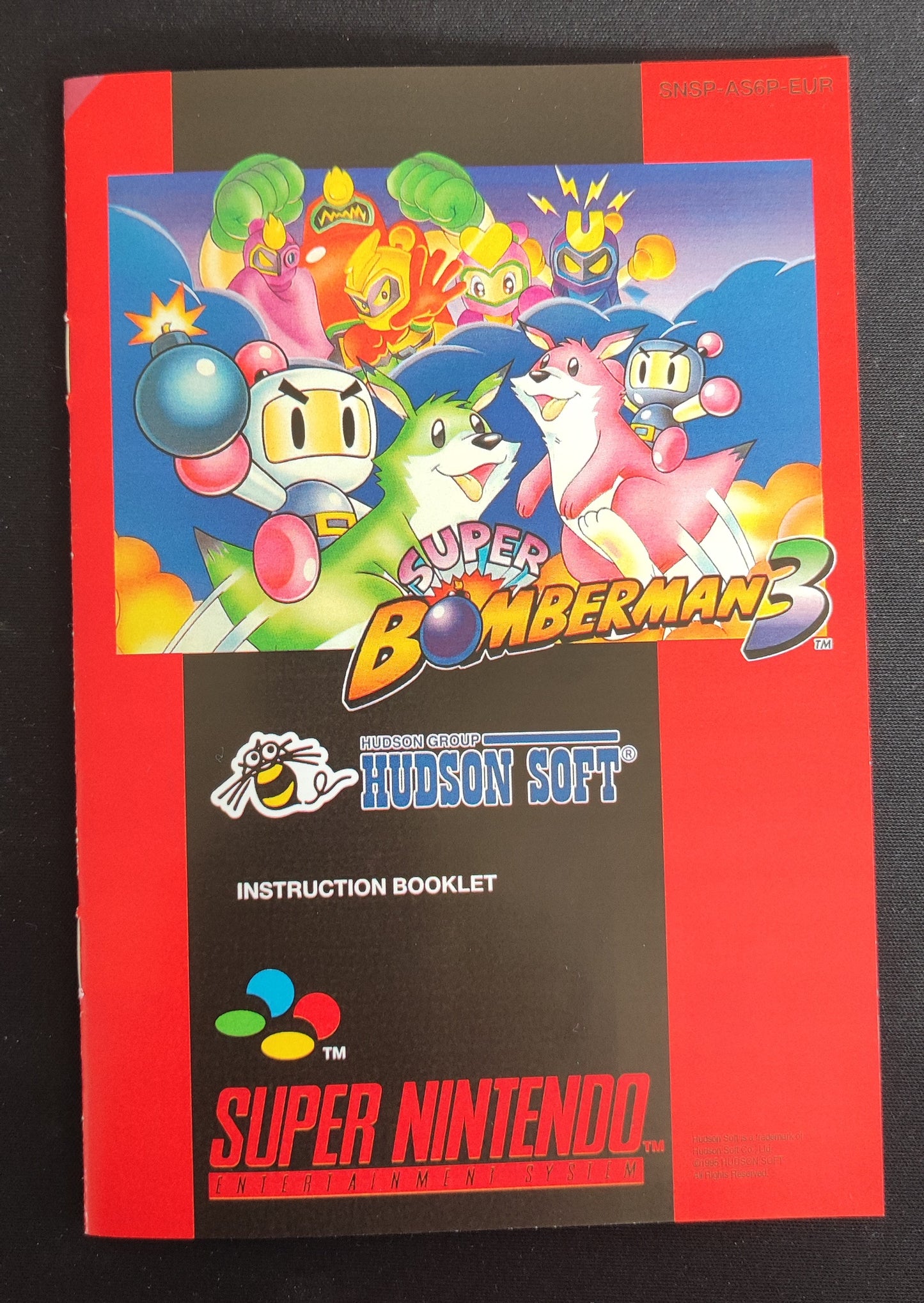 Notice du jeu Super Bomberman 3 pour SNES en français, reproduction par RGUNIVERSE STORE, vue de la page du manuel
