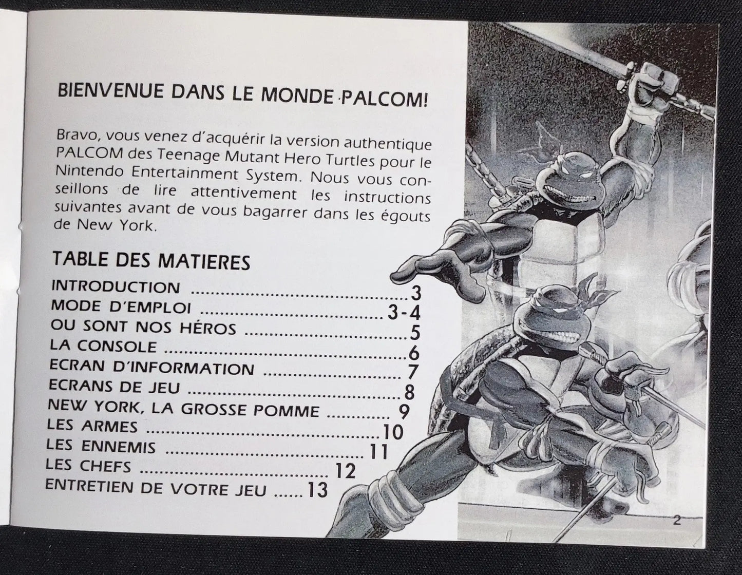 Notice Teenage Mutant Hero Turtles NES - Français - RGUNIVERSE STORE