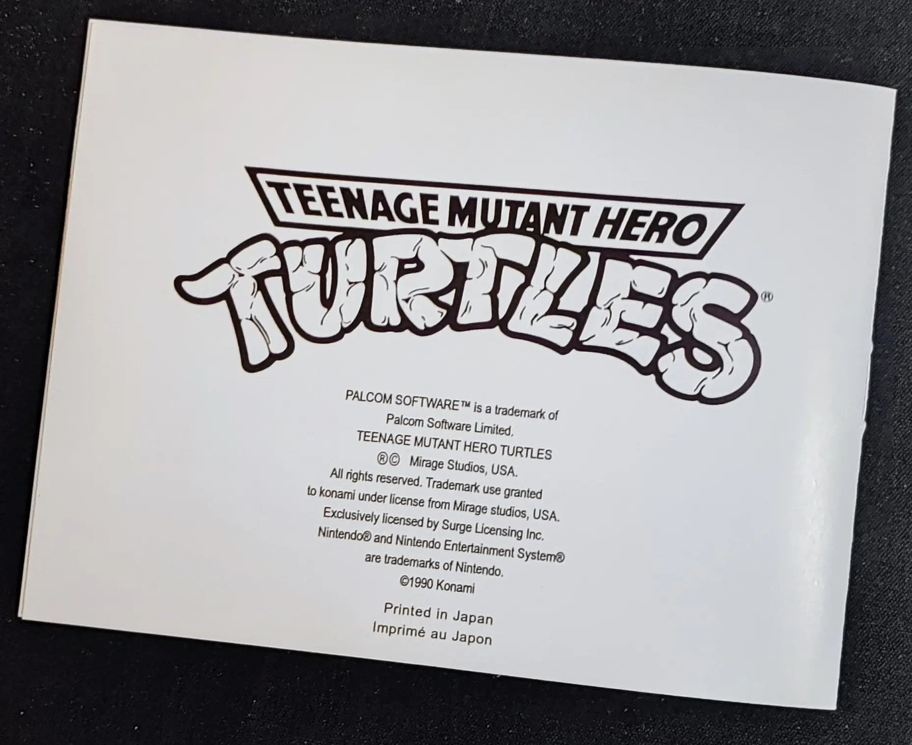 Notice Teenage Mutant Hero Turtles NES - Français - RGUNIVERSE STORE
