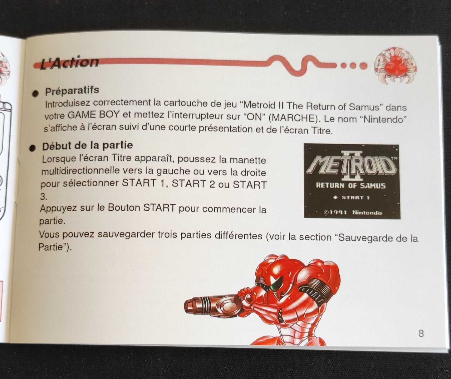 Notice Metroid II: Return of Samus Game Boy - Français