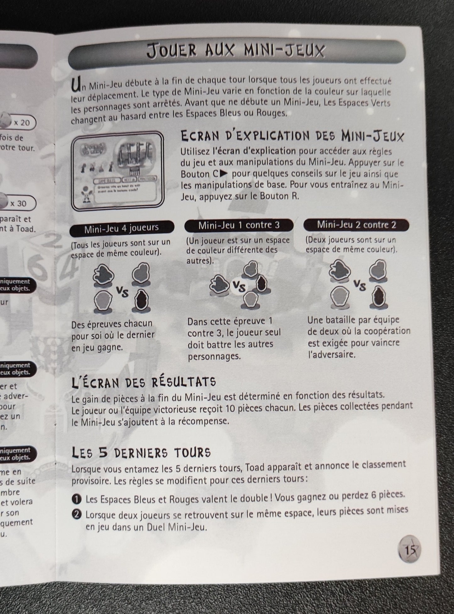 Notice Mario Party 2 pour Nintendo 64 en français, reproduction RGUNIVERSE, affiche d'instruction ou notice de jeu vidéo.