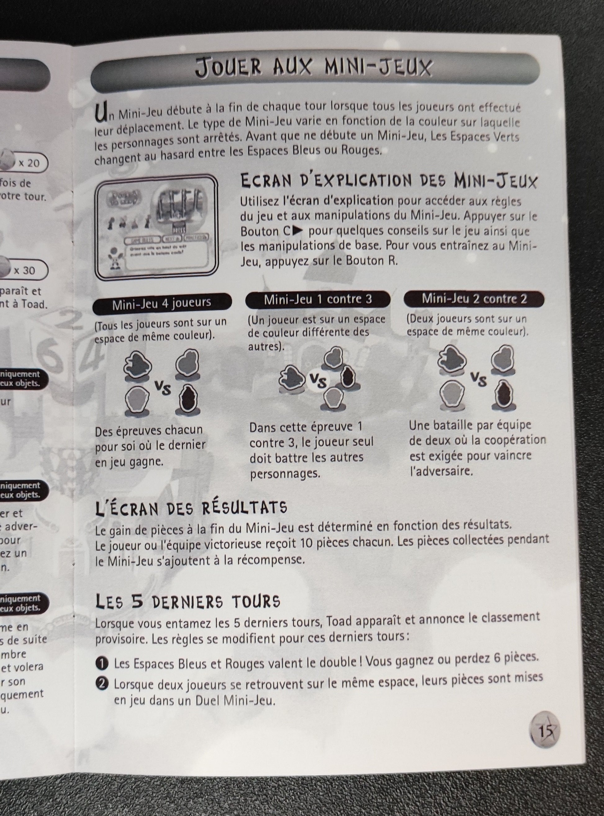 Notice Mario Party 2 pour Nintendo 64 en français, reproduction RGUNIVERSE, affiche d'instruction ou notice de jeu vidéo.