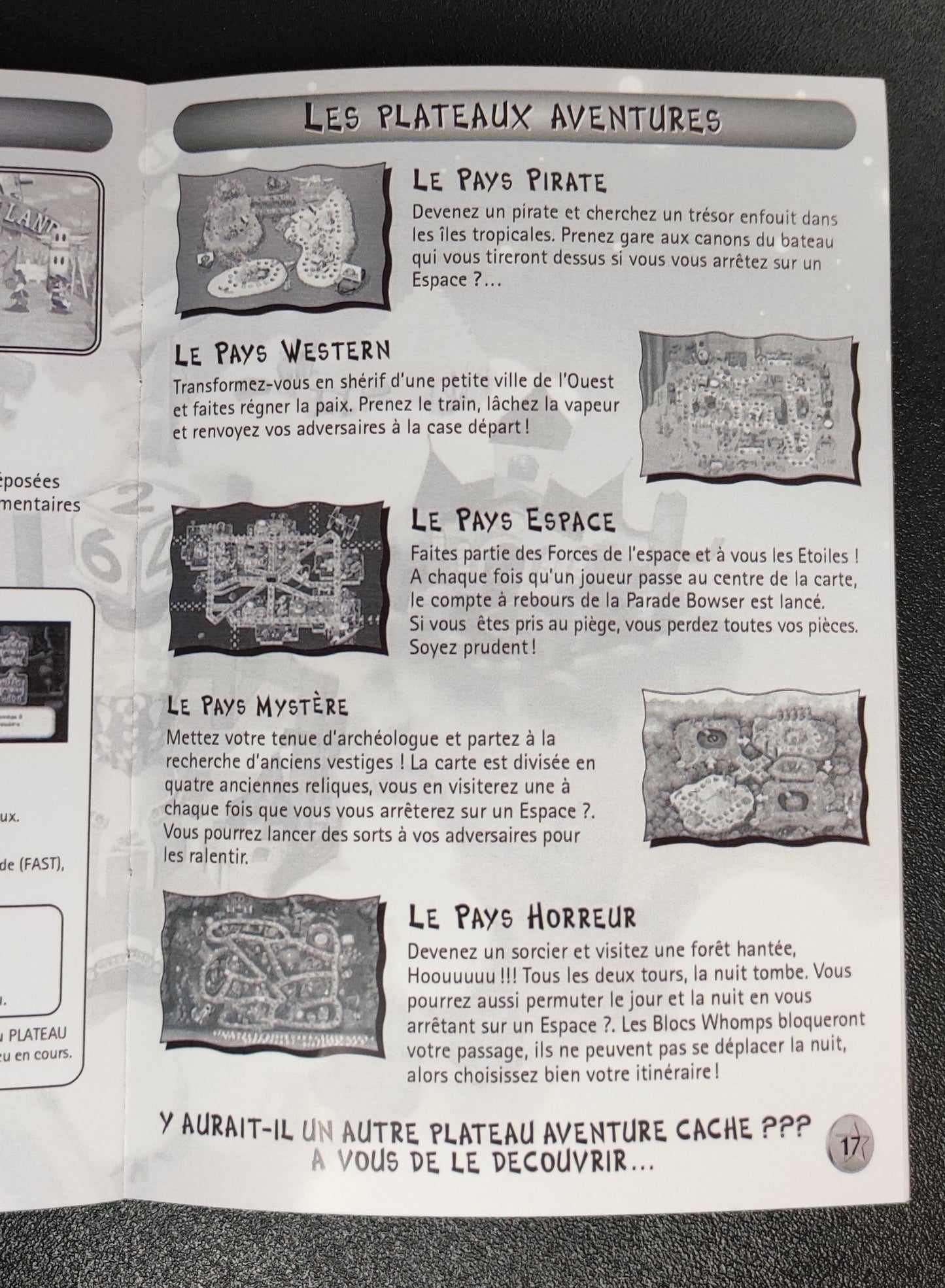 Notice Mario Party 2 pour Nintendo 64 en français, reproduction, affichée sur une surface, avec texte et logo visibles.