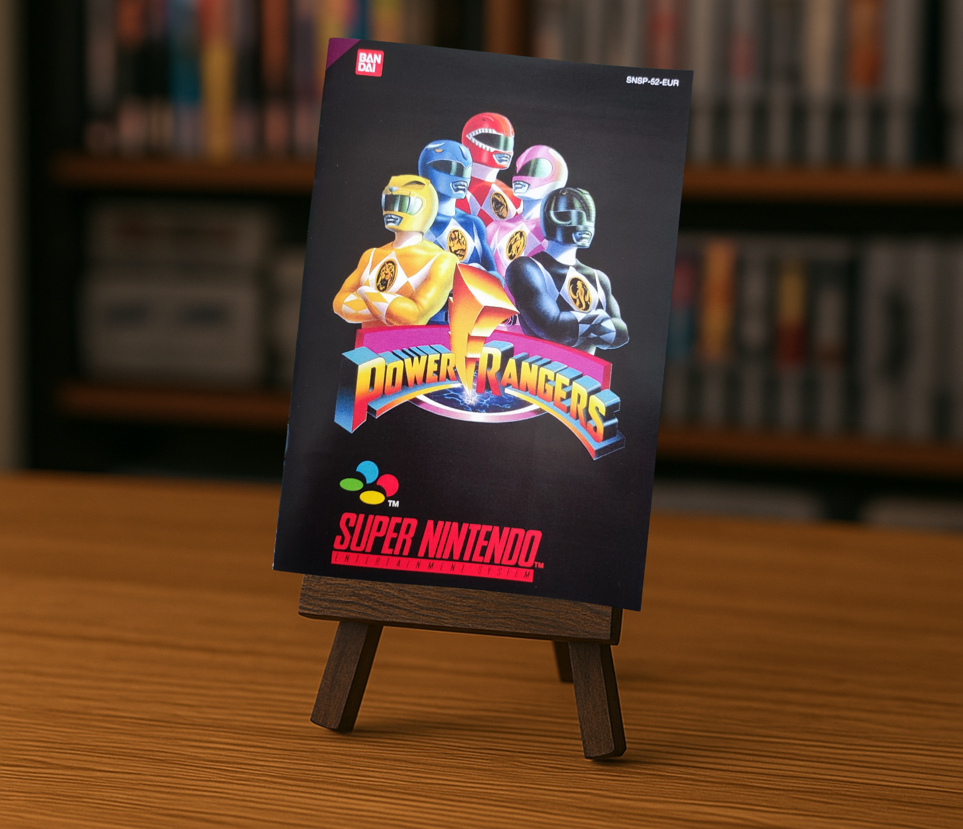 Notice Power Rangers pour console SNES, en français, avec texte et illustrations de la couverture du jeu.