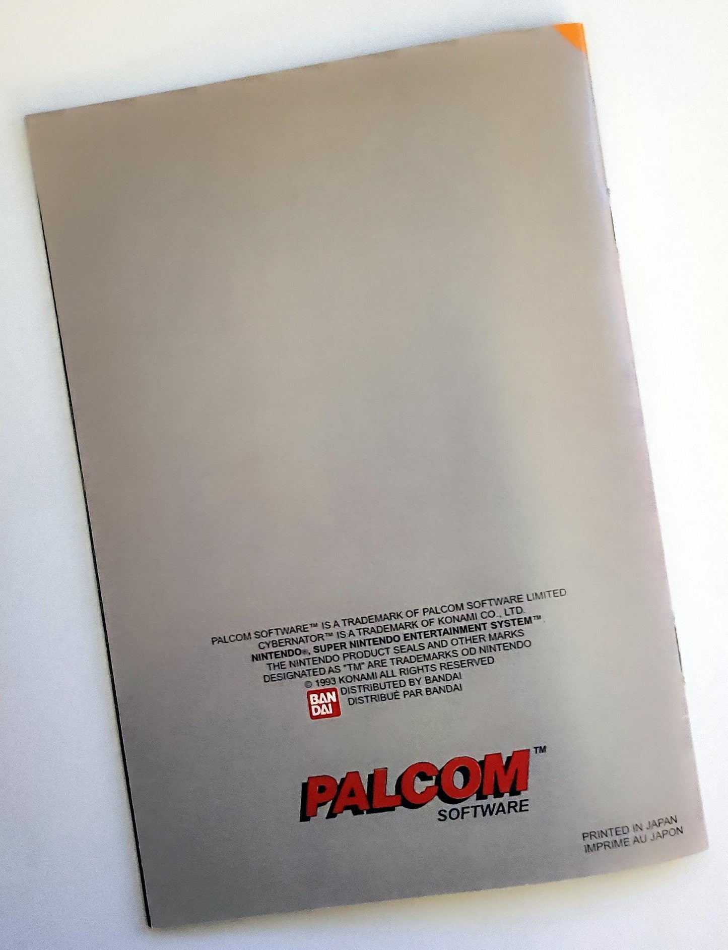 Notice Cybernator SNES - Français -