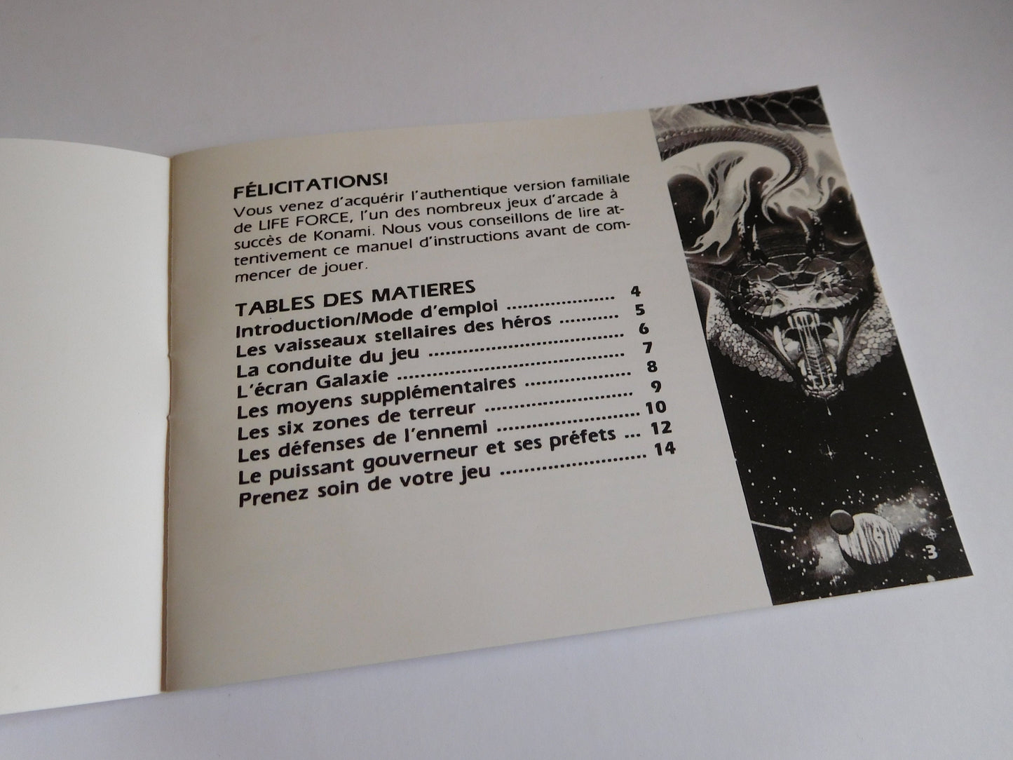 Notice Life Force Salamander  NES - Français -