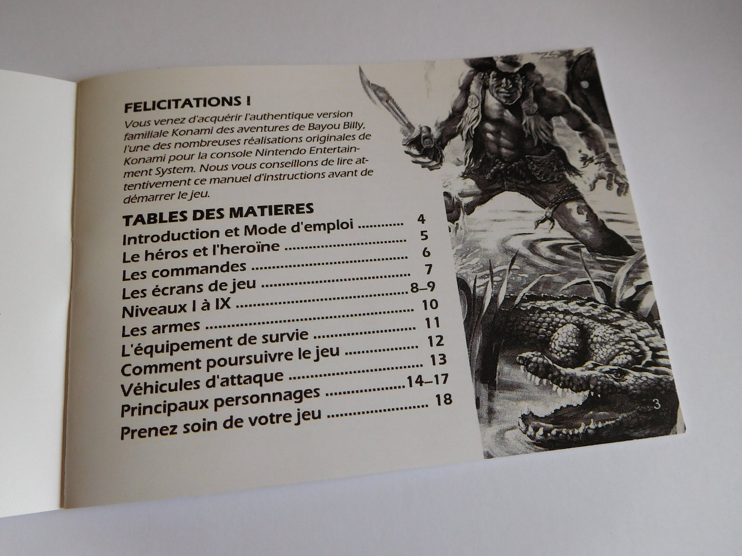 Notice The Adventures of Bayou Billy NES - Français -