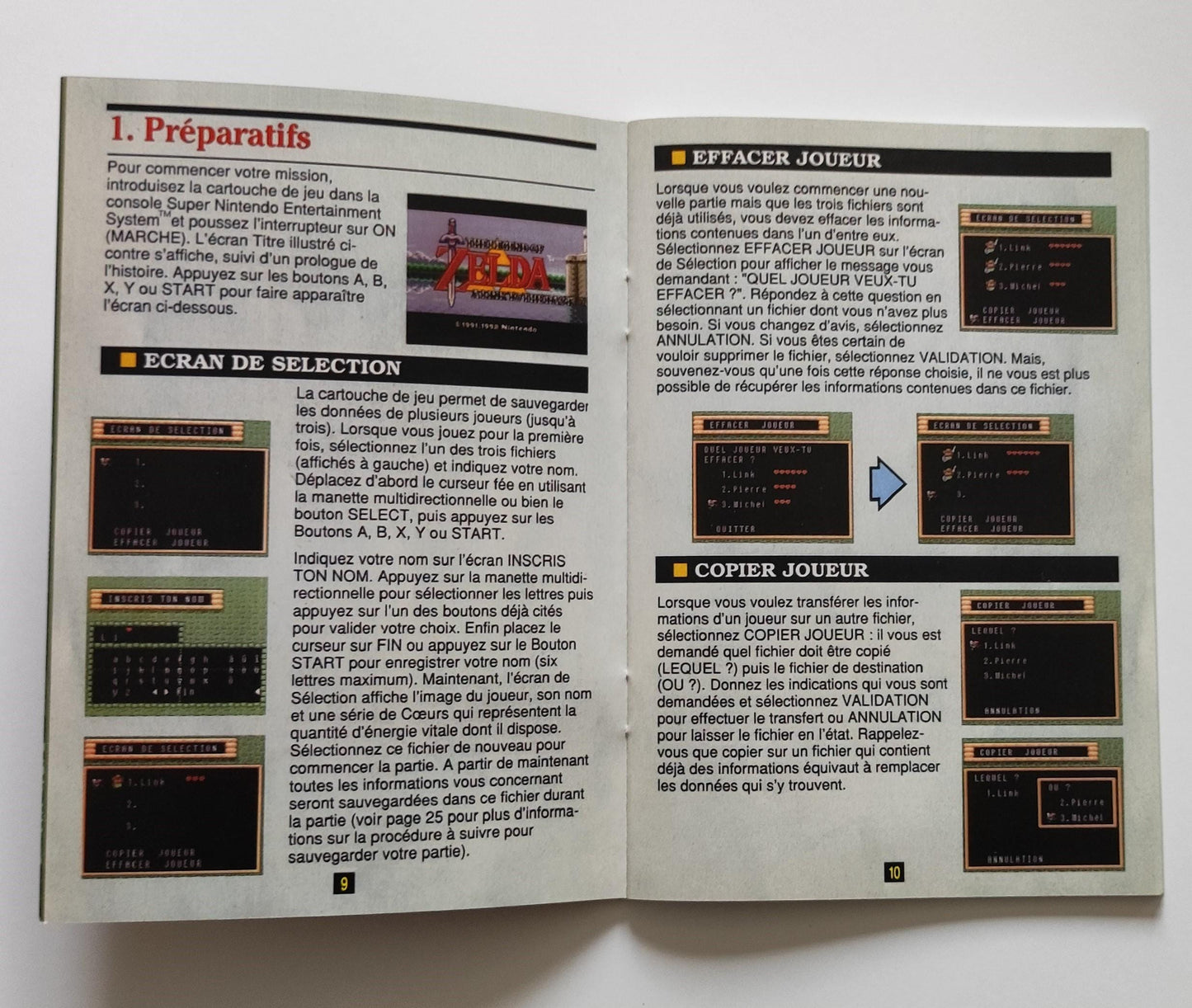 Notice The Legend of Zelda : A Link to the Past SNES - Français -