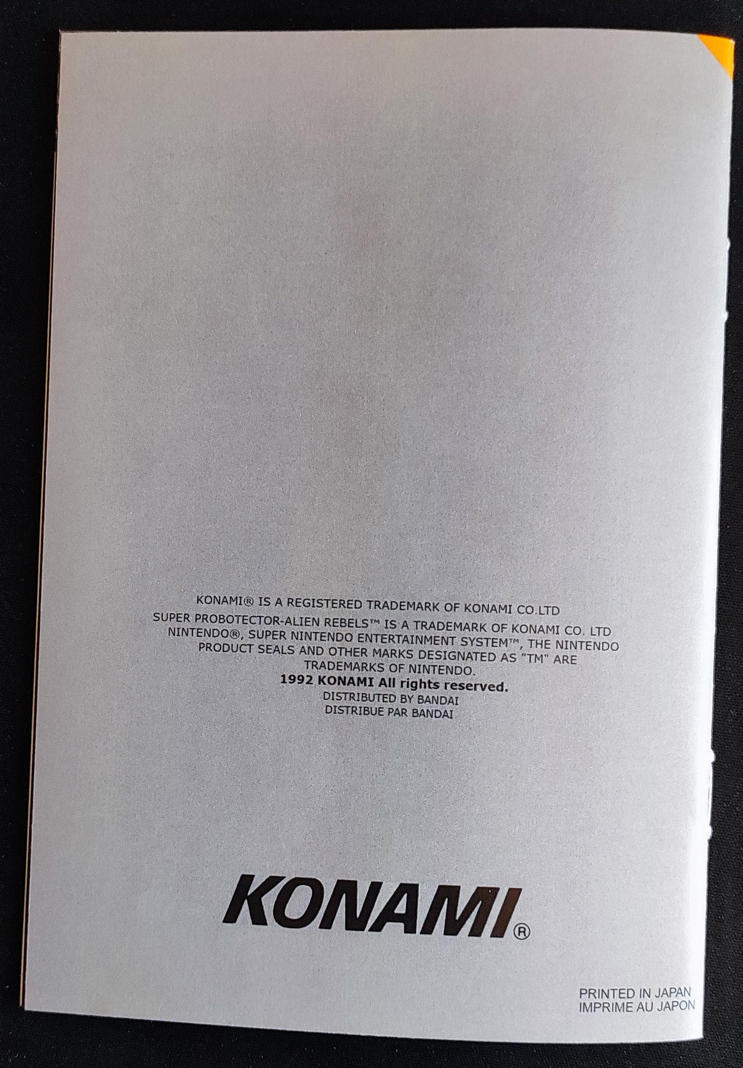 Notice Super Probotector: Alien Rebels SNES - Français -