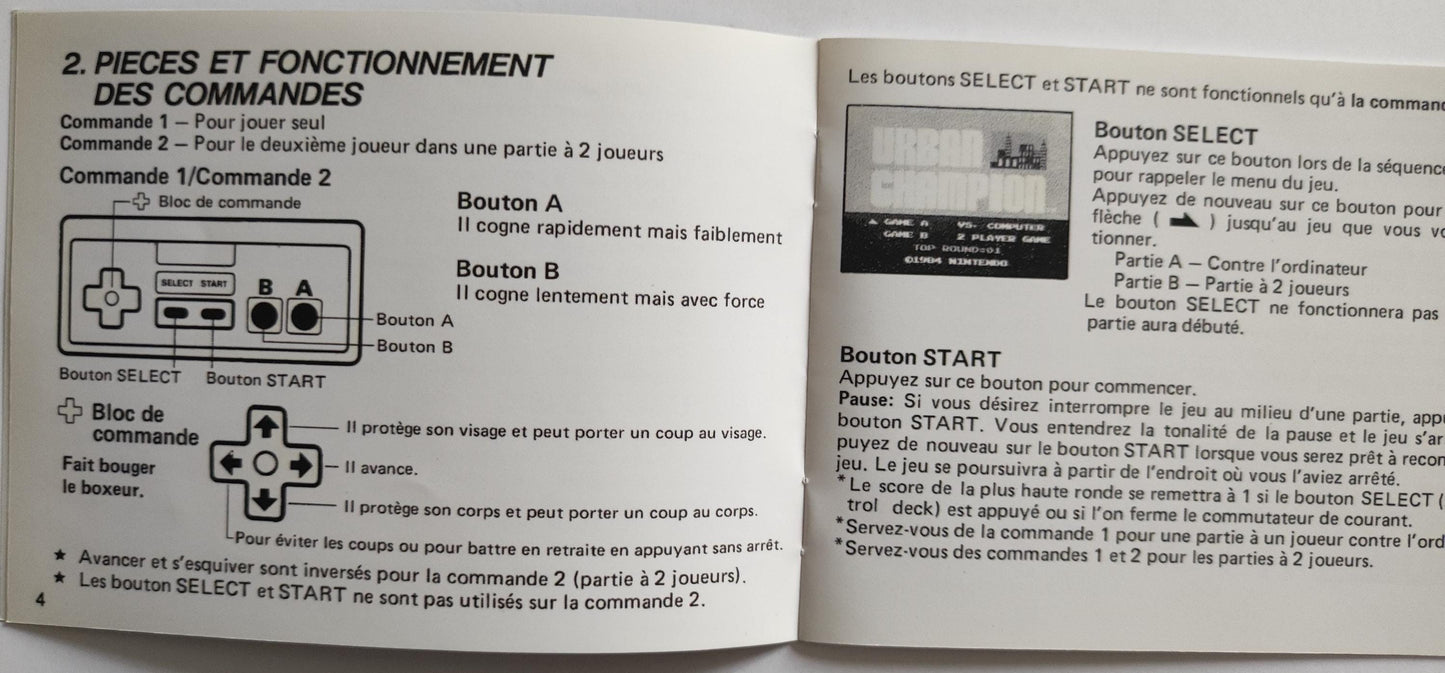 Notice Urban Champion - FAH - NES - Français -