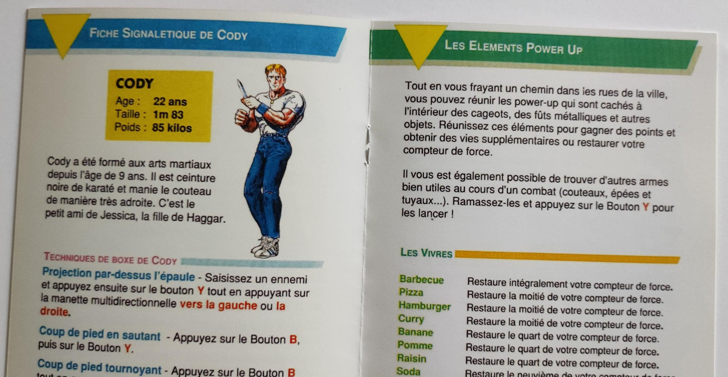 Notice Final Fight SNES - Français -