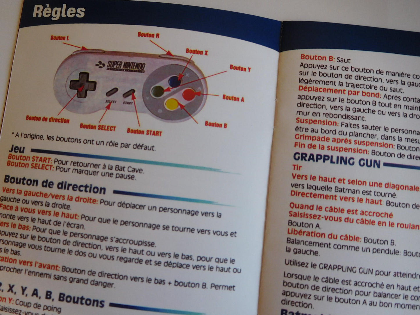 Notice The Adventures of Batman & Robin - SNES - Français -